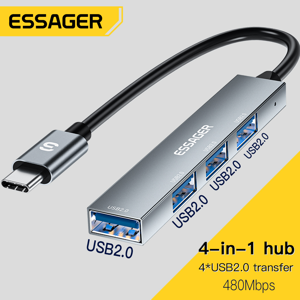 Multi Port Usb Hub - Essager 4 في 1 USB C