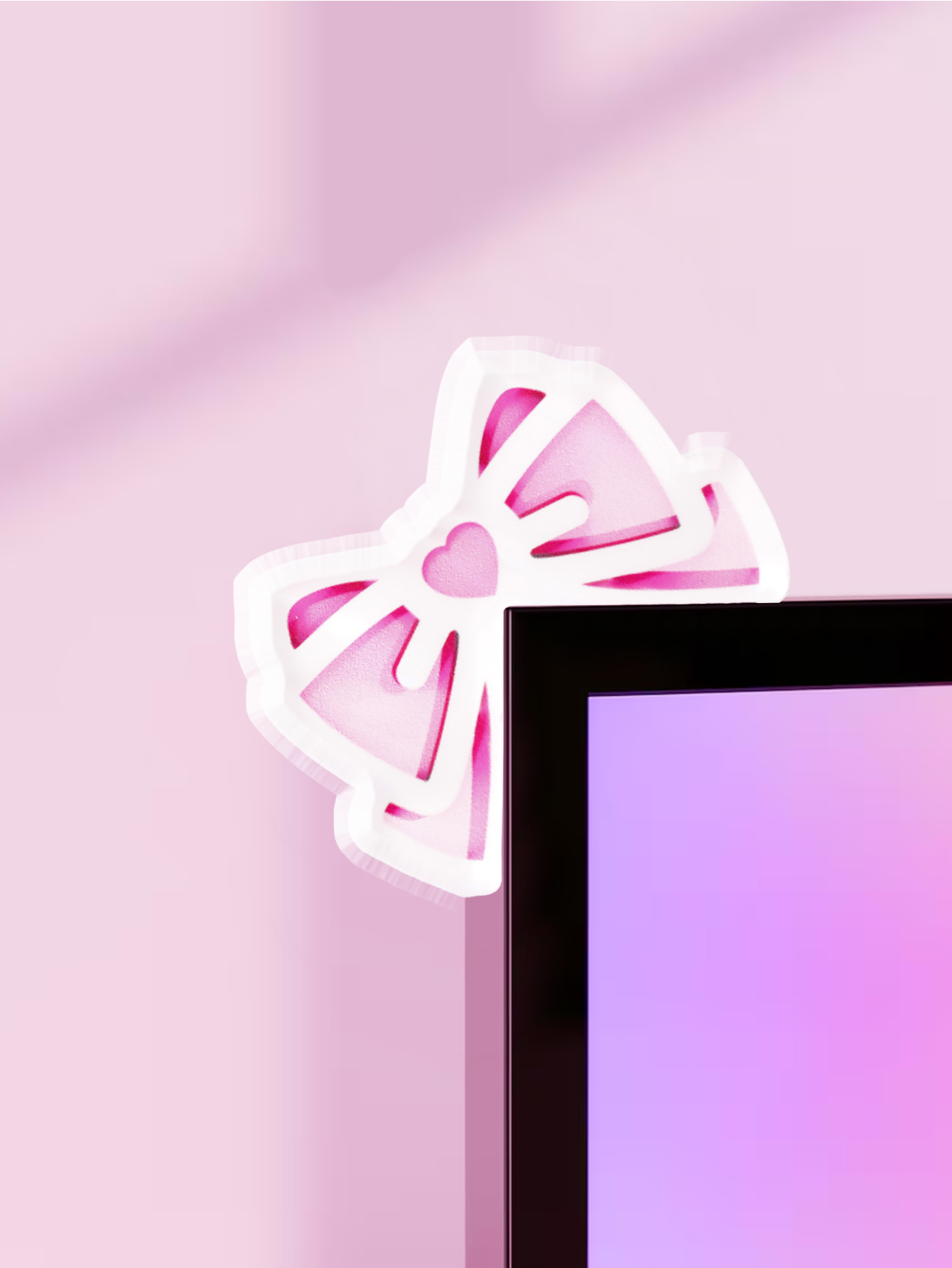 Office Desk Tech Accessories - Kawaii القوس رصد ديكور الوردي الاكريليك