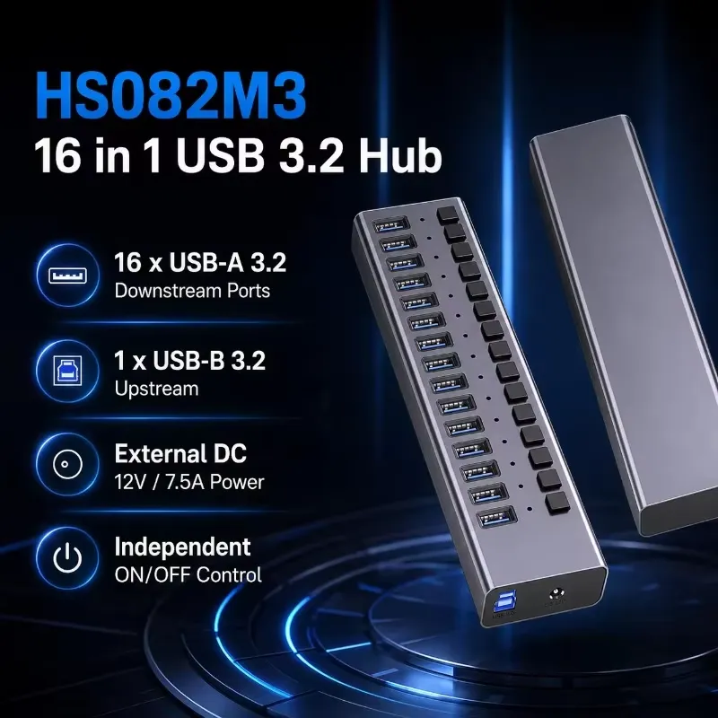 موزع USB 3.2 Gen2 بـ 16 منفذ م - مراجعة Multi Port Usb Hub وسعره