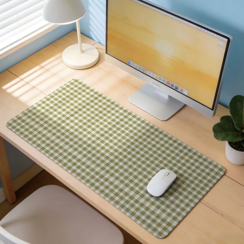 لوحة ماوس بتصميم مربعات خضراء  - مراجعة Office Desk Tech Accessories وسعره