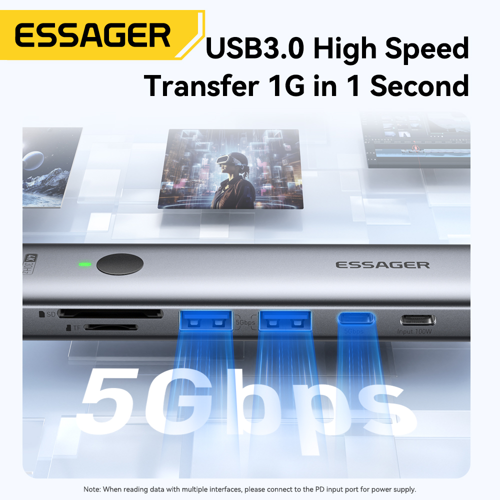 Essager USB C HUB 4K 7-in-1 Ty - مراجعة Multi Port Usb Hub وسعره